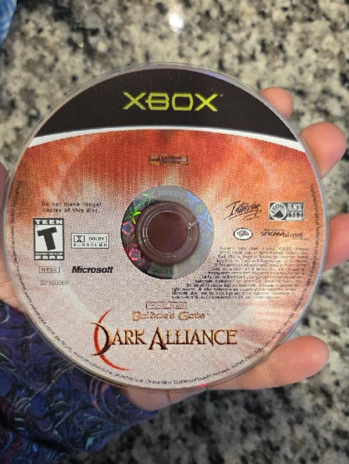 Baldur's Gate: Dark Alliance Xbox Game Disc - NO CASE