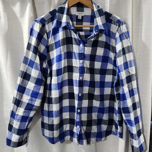 J. Crew Plaid Button Down Shirt L