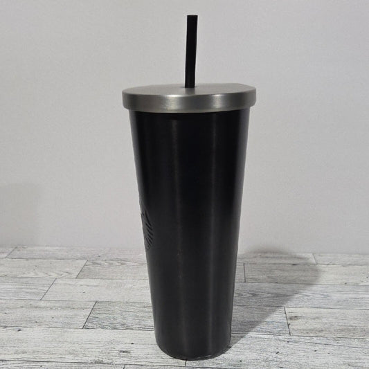 Starbucks Matte Black Metal Tumbler with Silver Lid