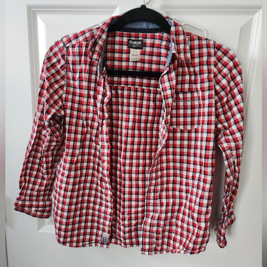 Osh Kosh Plaid Button Up Shirt 10/12
