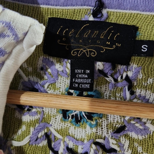 Icelandic Designs Floral Sweater S