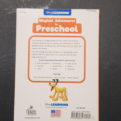 Disney Preschool Work Book