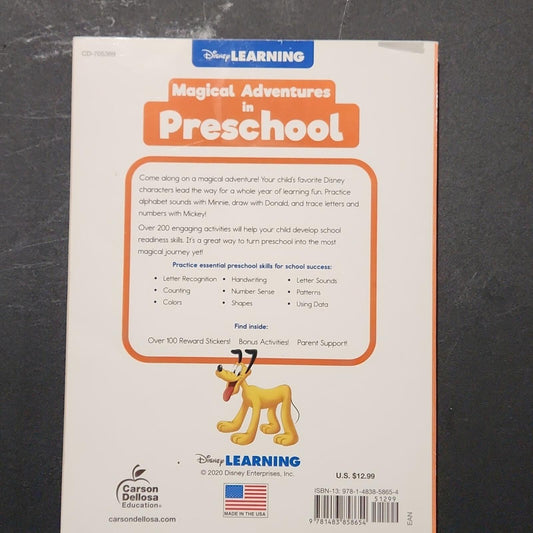 Disney Preschool Work Book
