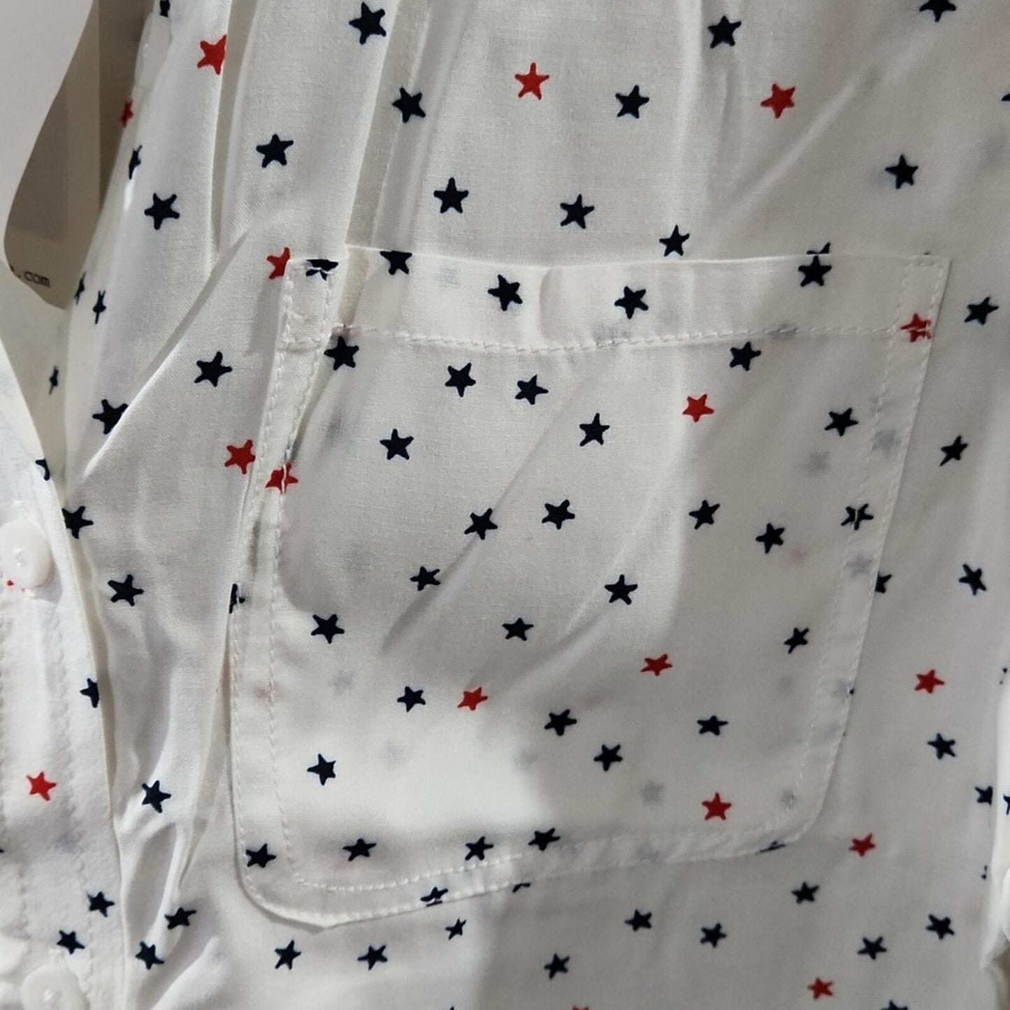 Patriotic Button Down Blouse S NWT