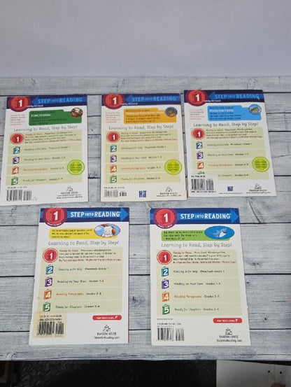 Set Of 5 Step into Reading Level 1 Kids Books