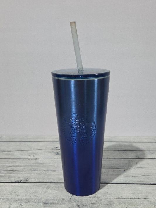 Starbucks Blue Ombre 16oz Stainless Steel Tumbler with Straw