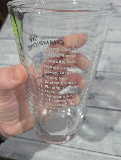 New England Patriots Super Bowl XLIX Champions Pint Glass