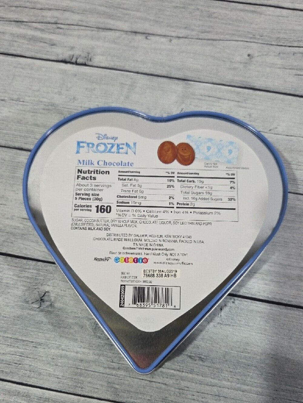 Disney Frozen Elsa Heart Tin - Blue and White