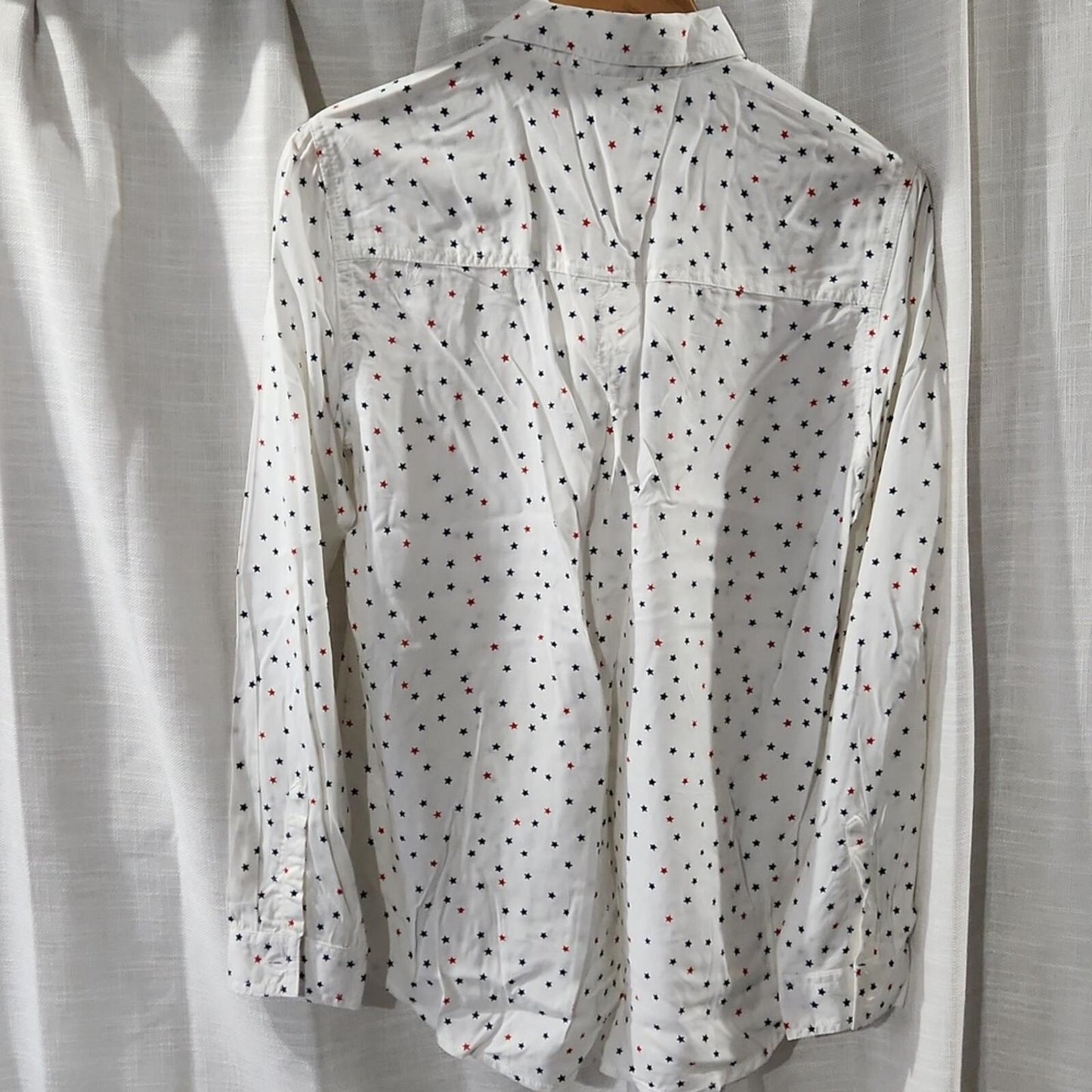Patriotic Button Down Blouse S NWT