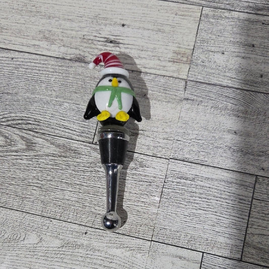 Festive Penguin Wine Bottle Stopper