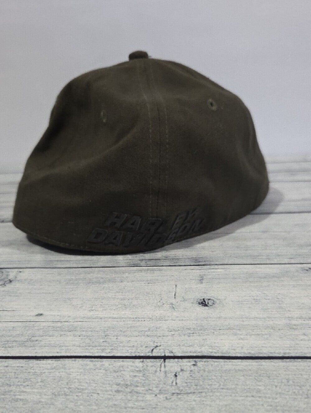 Harley-Davidson Olive Green Skull Patch Snapback Hat Size Large