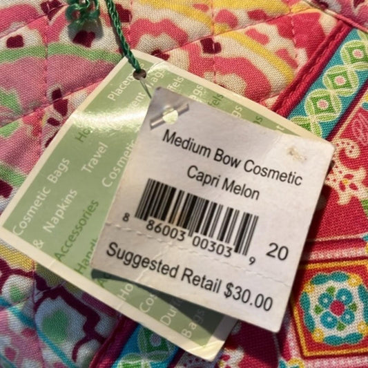 Vera Bradley Capri Melon Medium Bow Cosmetic Pouch