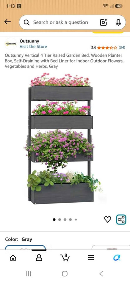 New in Box 4 tier planter