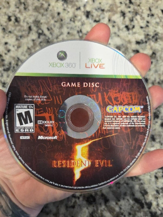 Resident Evil 5 Xbox 360 Disc - NO CASE